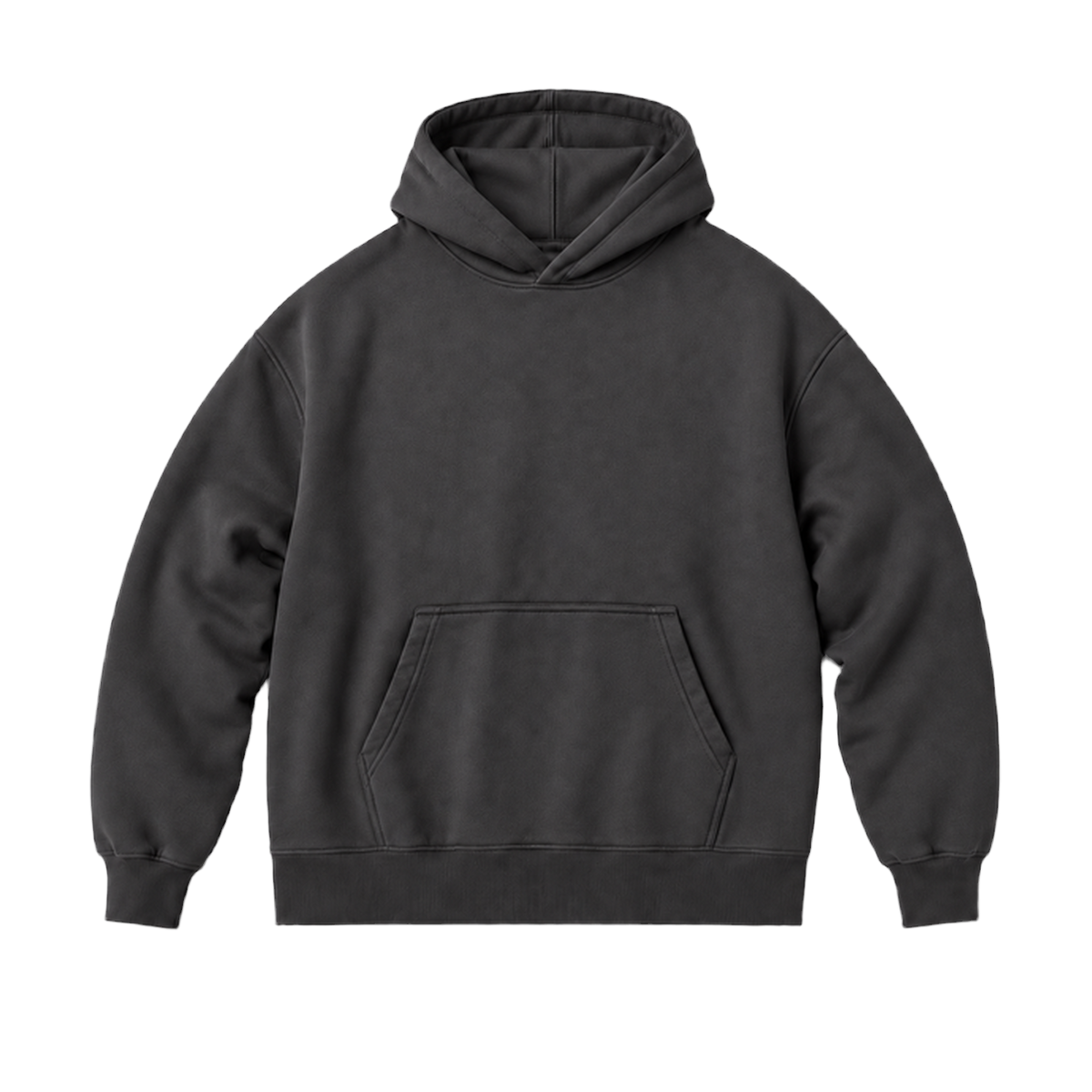 Hoodie FRAME coupe oversized, coloris gris profond, vue de face