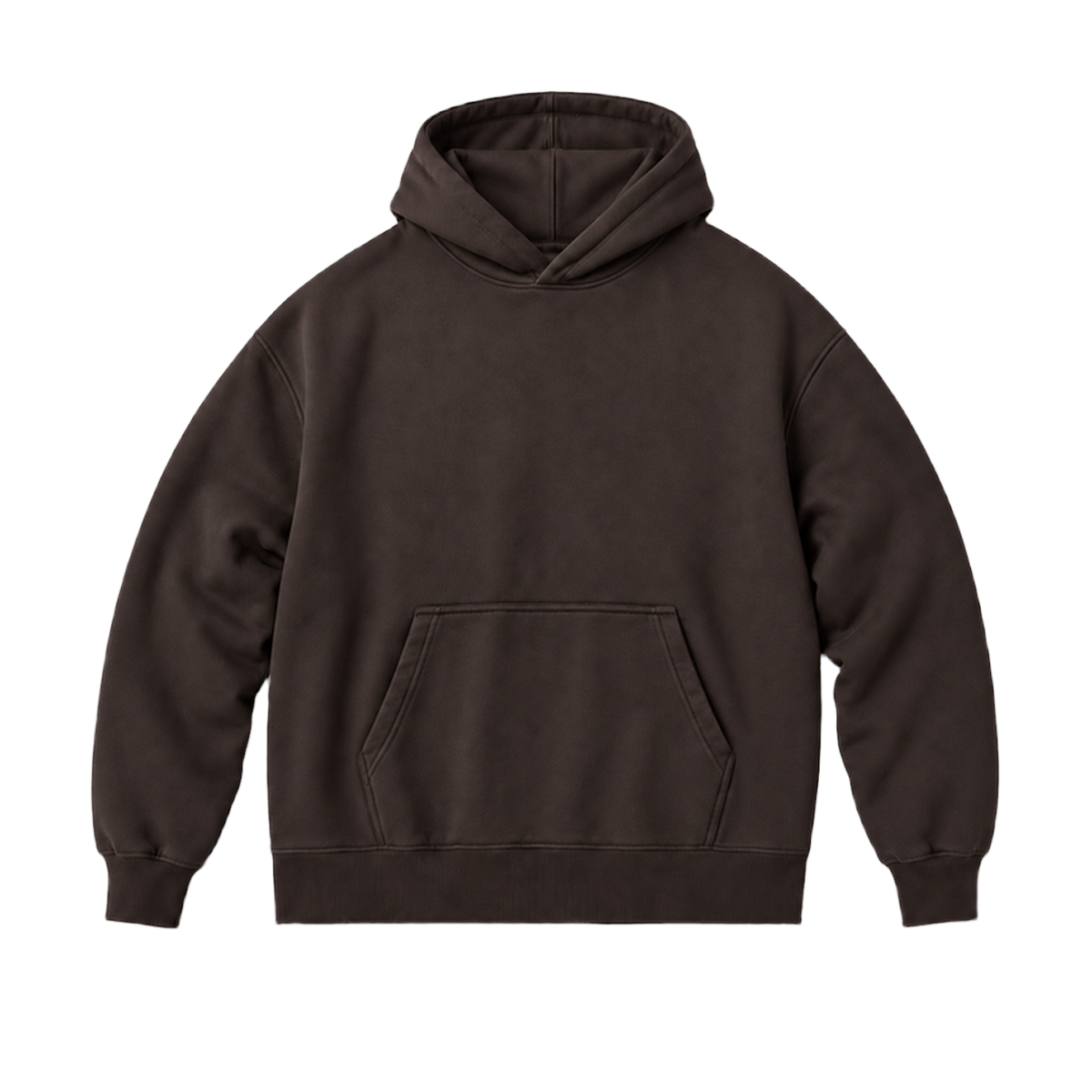 Hoodie FRAME coupe oversized, coloris marron fonce, vue de face