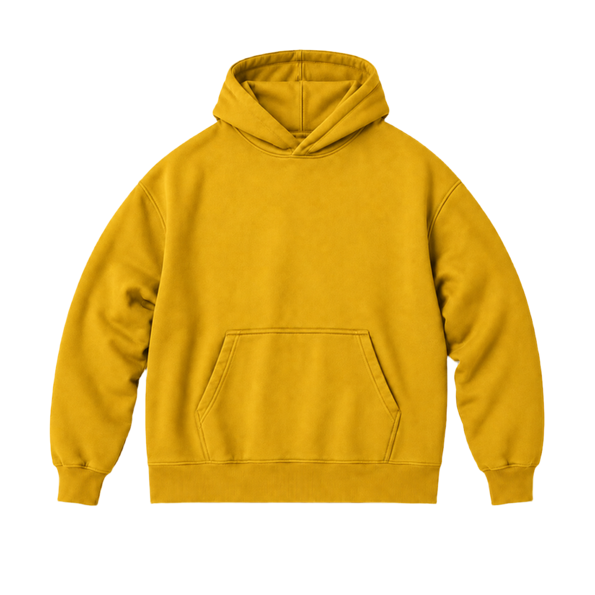 Hoodie FRAME coupe oversized, coloris moutarde, vue de face