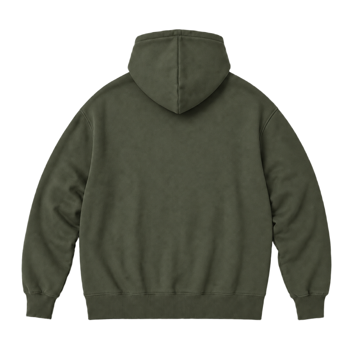 Hoodie FRAME coupe oversized, coloris olive fonce, vue de dos