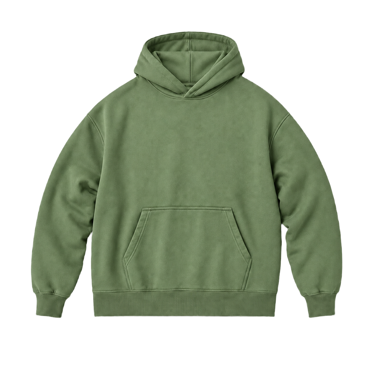 Hoodie FRAME coupe oversized, coloris olive, vue de face
