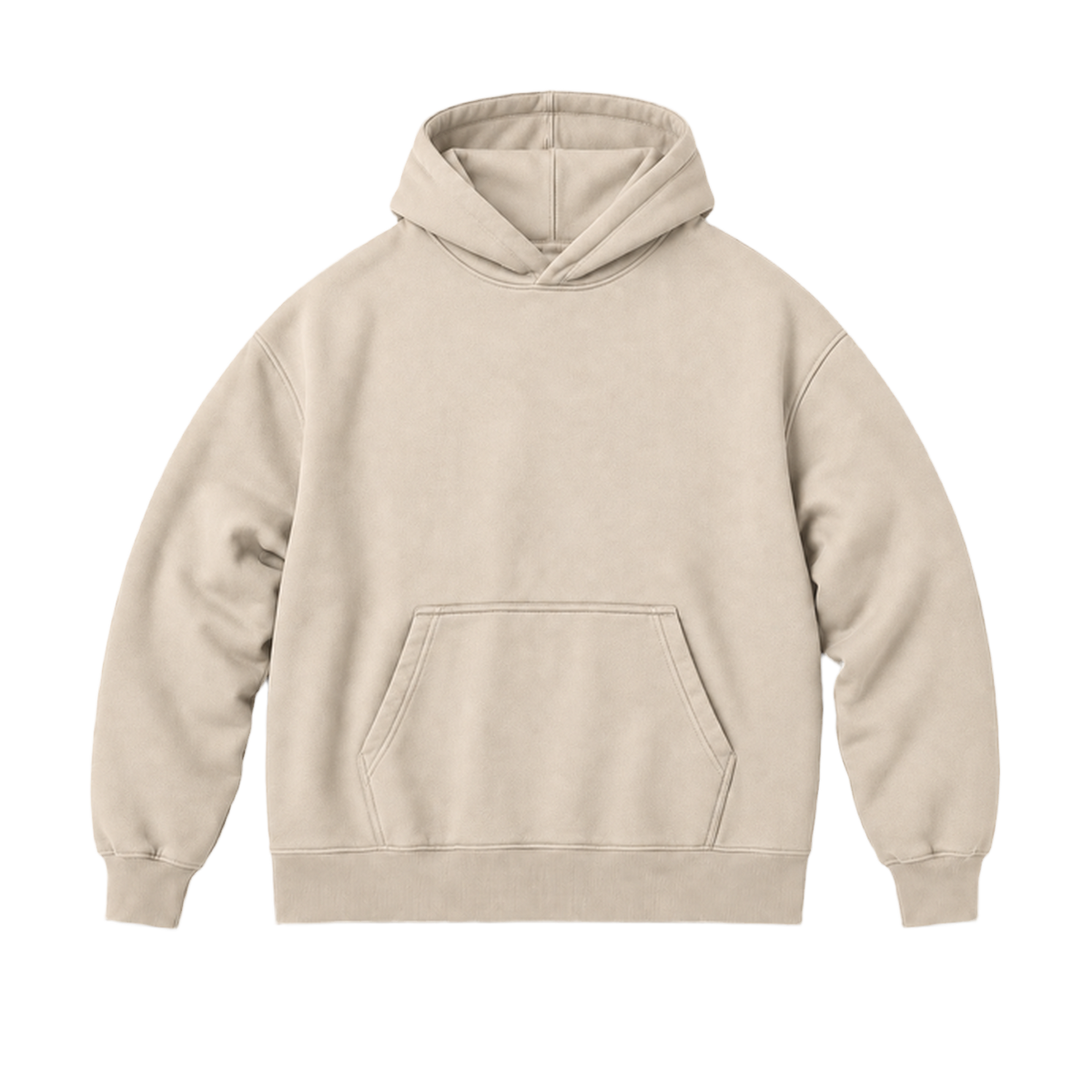 Hoodie FRAME coupe oversized, coloris sable, vue de face