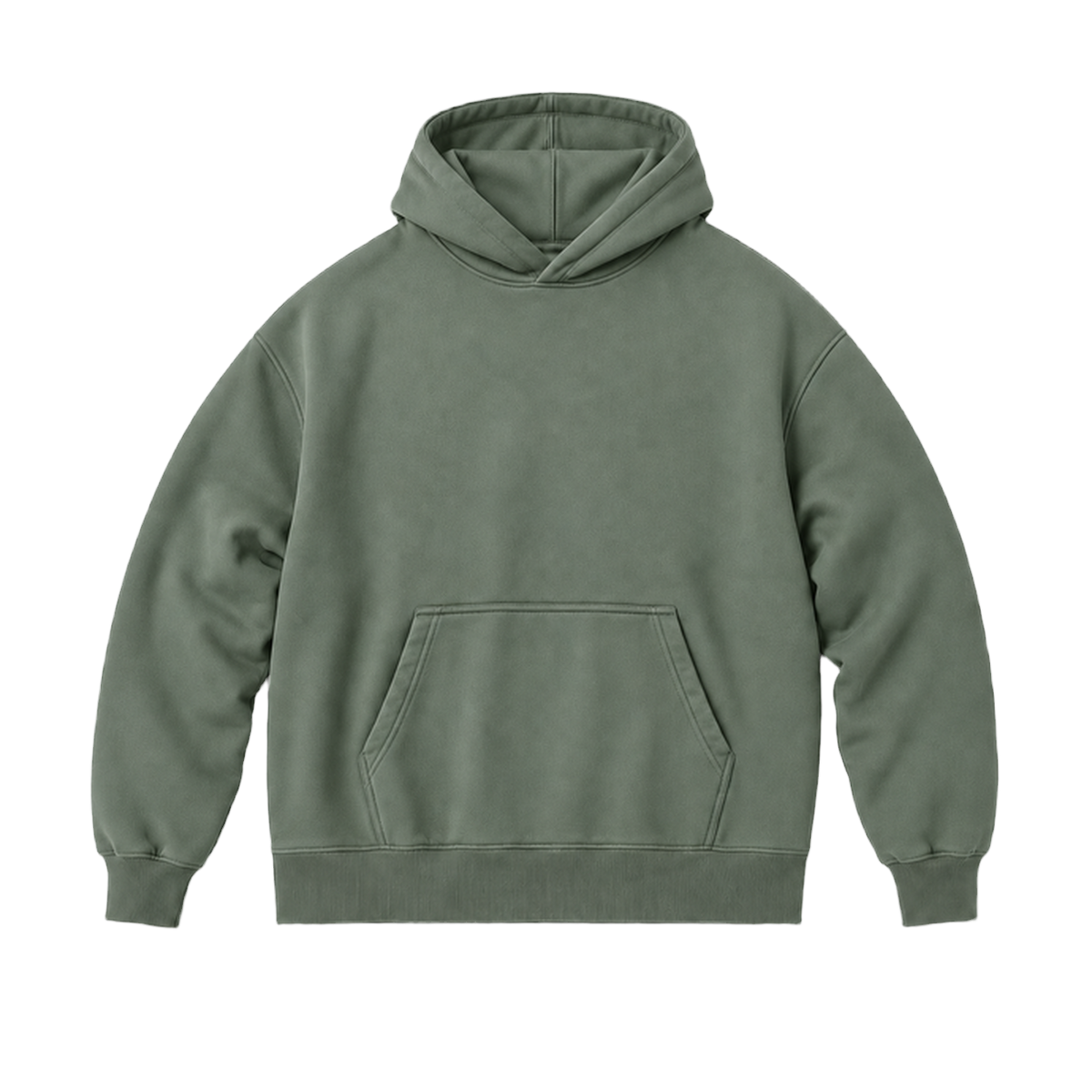 Hoodie FRAME coupe oversized, coloris sauge, vue de face