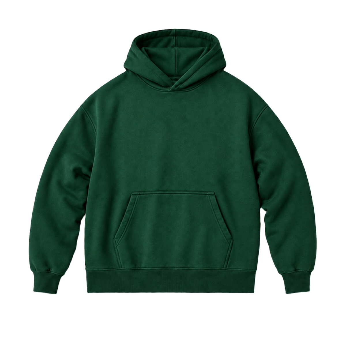 Hoodie FRAME coupe oversized, coloris vert fonce, vue de face