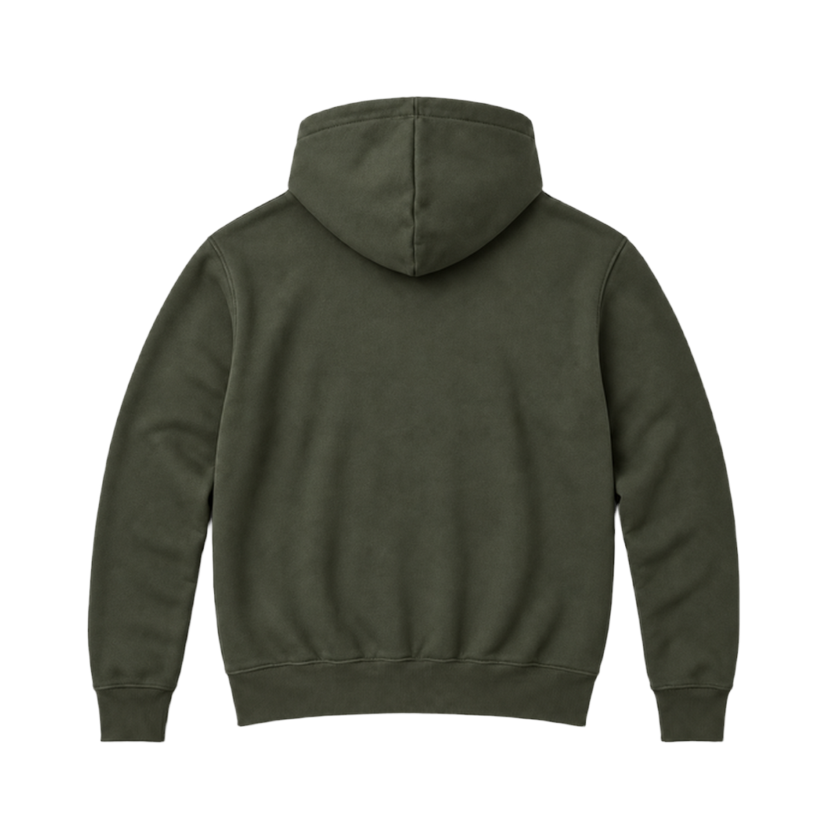 Hoodie BALANCE coupe relaxed, coloris olive fonce, vue de dos
