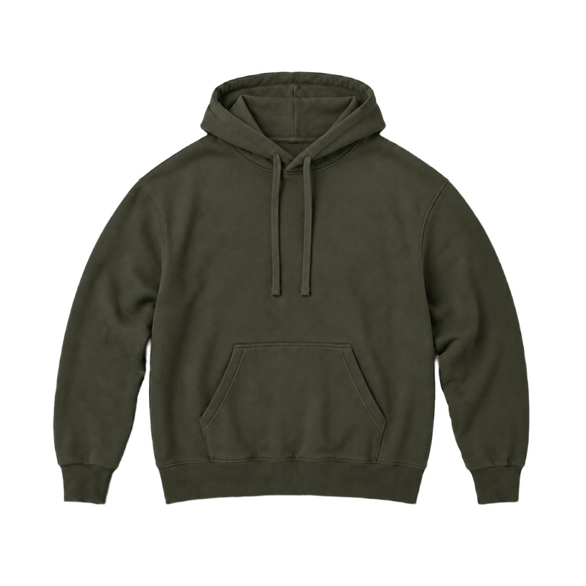 Hoodie BALANCE coupe relaxed, coloris olive fonce, vue de face