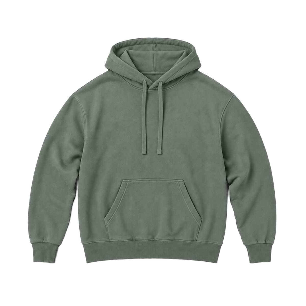Hoodie BALANCE coupe relaxed, coloris sauge, vue de face