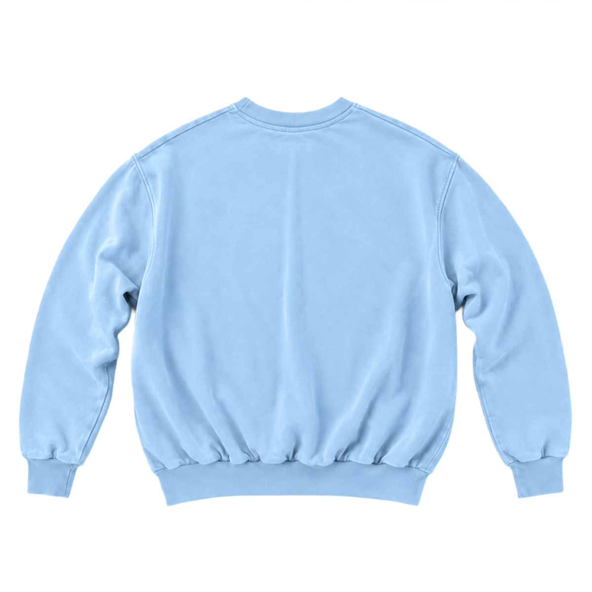 Sweat CURVE coupe balloon, coloris bleu clair, vue de dos
