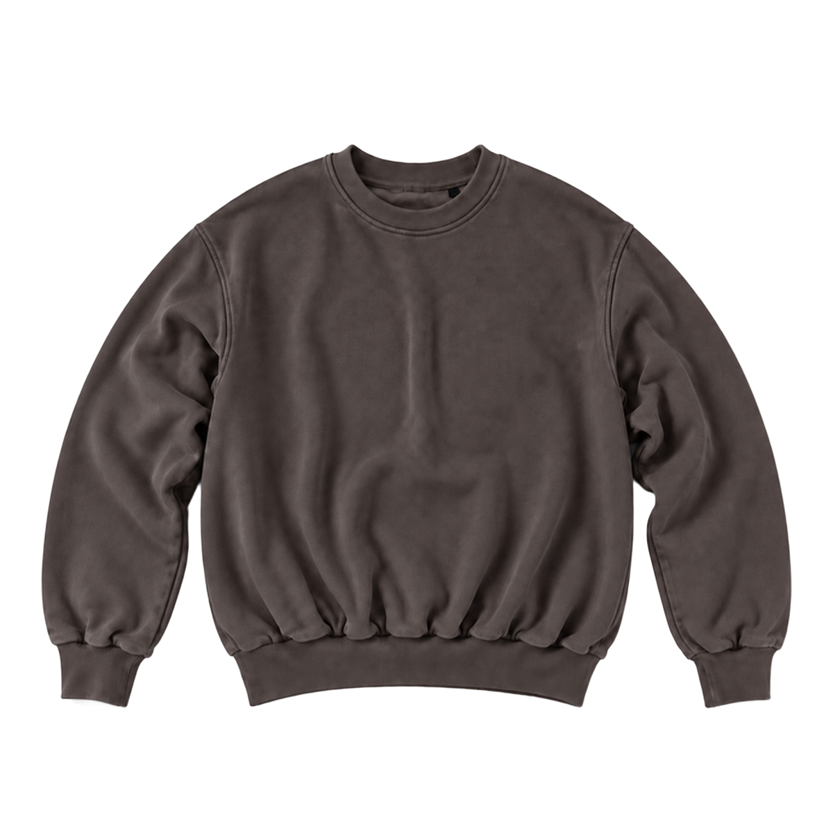 Sweat CURVE coupe balloon, coloris marron fonce, vue de face