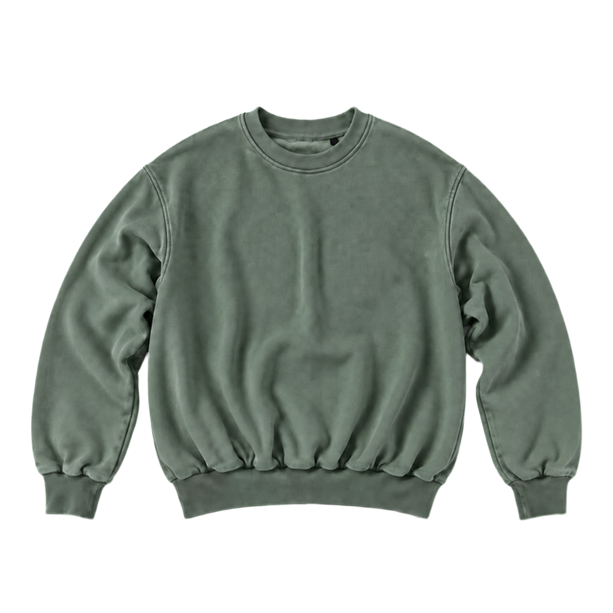 Sweat CURVE coupe balloon, coloris sauge, vue de face