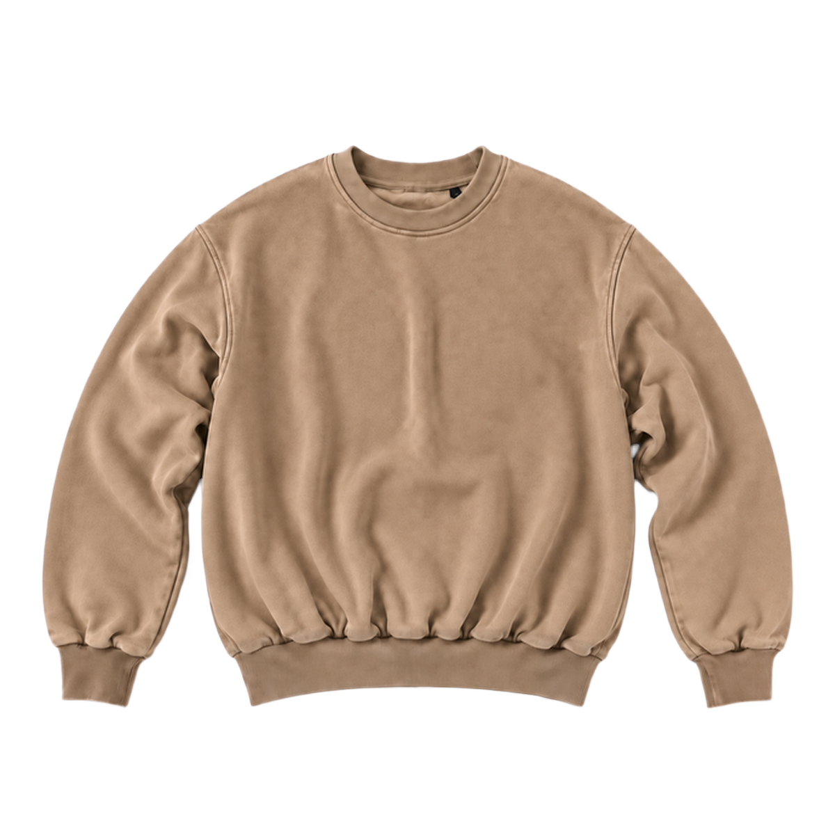Sweat CURVE coupe balloon, coloris taupe, vue de face
