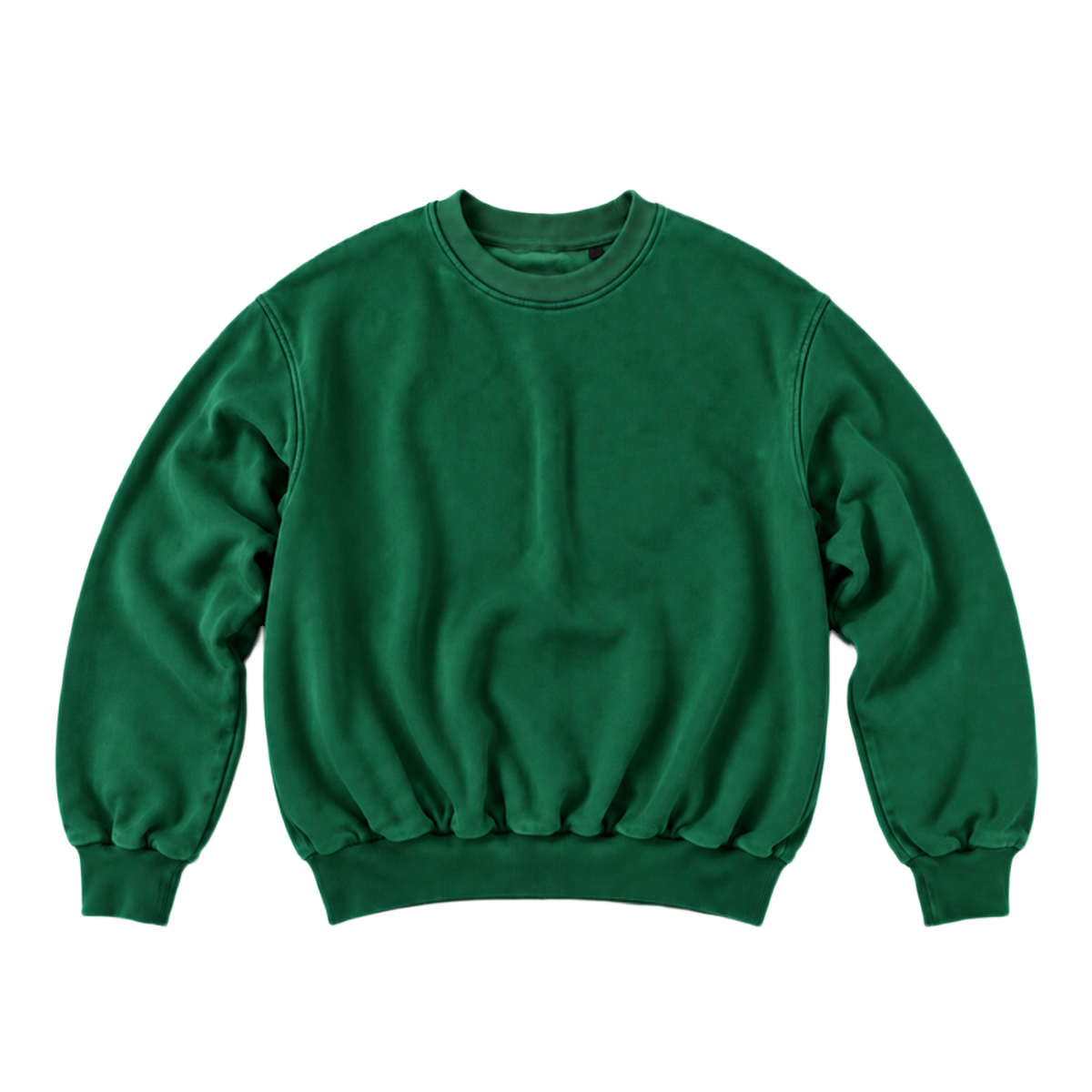 Sweat CURVE coupe balloon, coloris vert fonce, vue de face