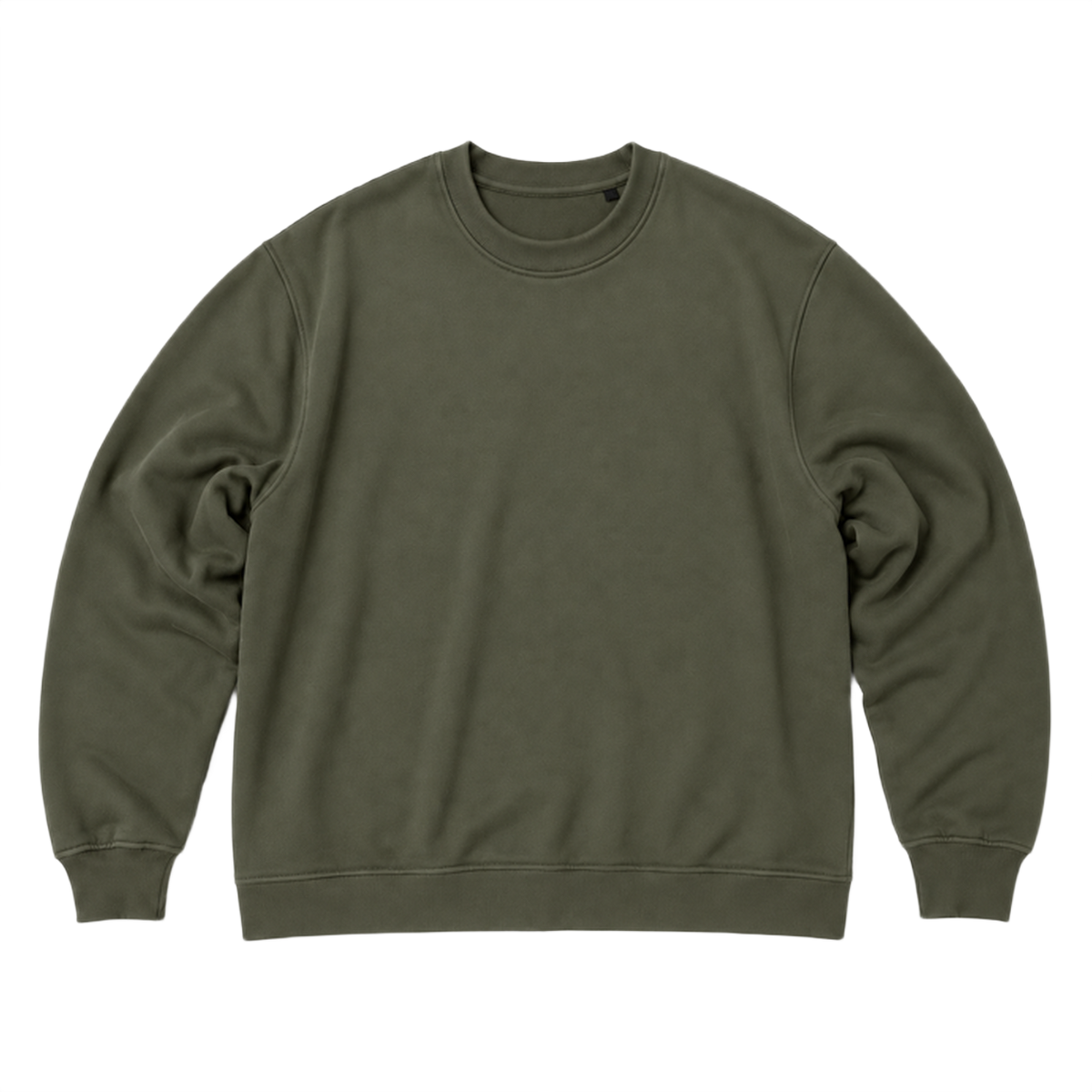 Sweat SCALE coupe oversized, coloris olive fonce, vue de face