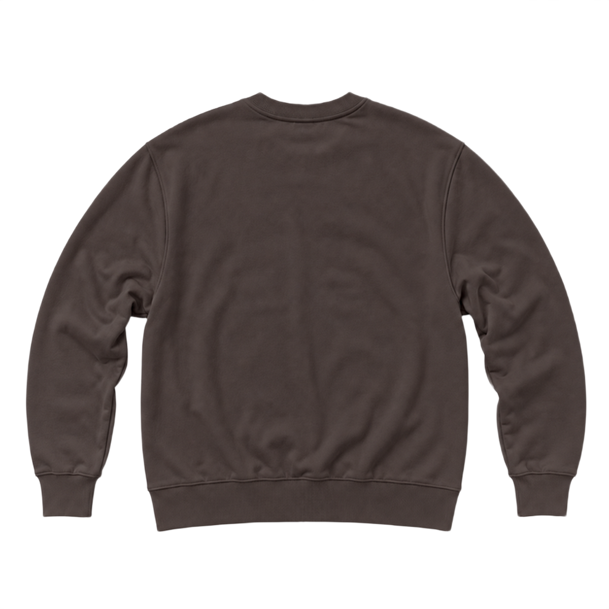 Sweat BASE coupe regular, coloris marron fonce, vue de dos