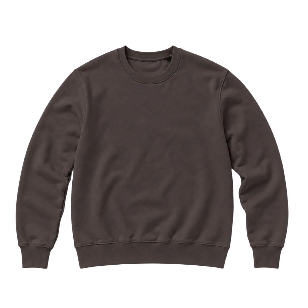 Sweat BASE coupe regular, coloris marron fonce, vue de face