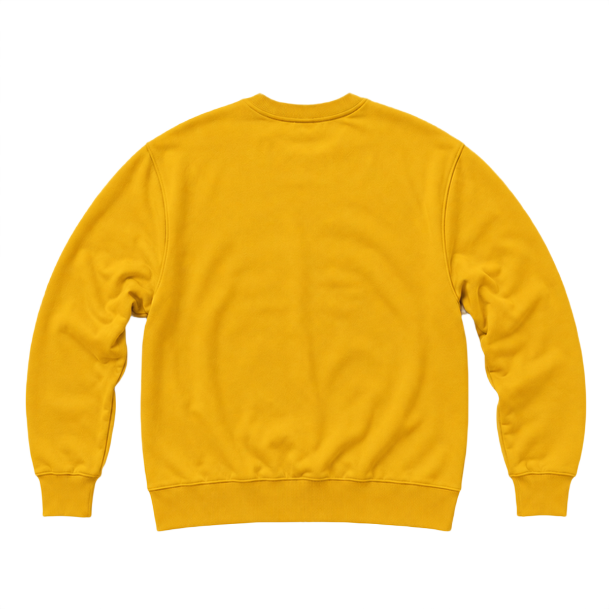 Sweat BASE coupe regular, coloris moutarde, vue de dos