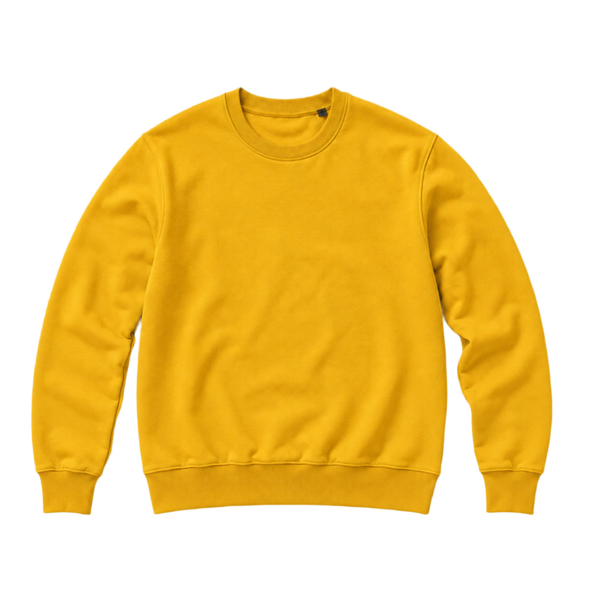 Sweat BASE coupe regular, coloris moutarde, vue de face