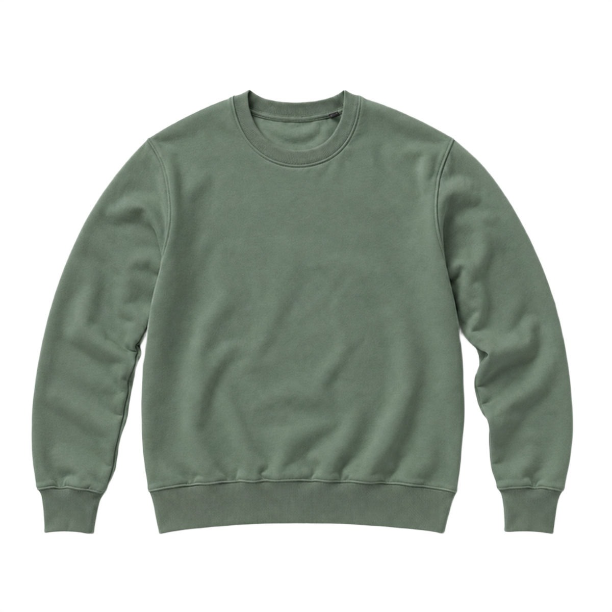 Sweat BASE coupe regular, coloris sauge, vue de face