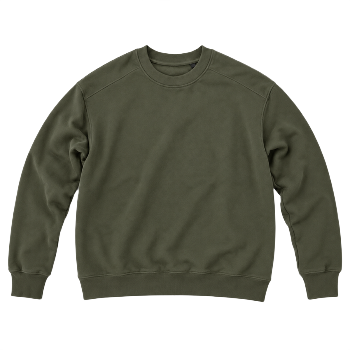 Sweat ROVE coupe relaxed, coloris olive fonce, vue de face